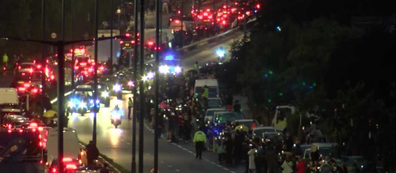 Mourners line the streets as the Queen’s coffin is brought to London before millions will pay their final respects