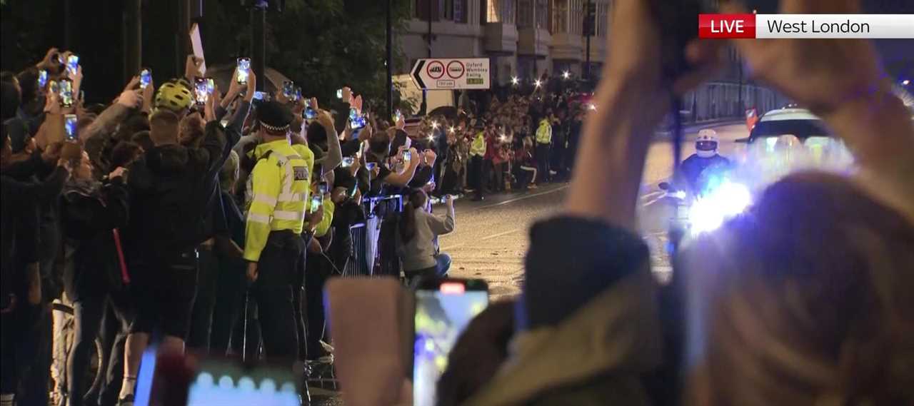 Mourners line the streets as the Queen’s coffin is brought to London before millions will pay their final respects