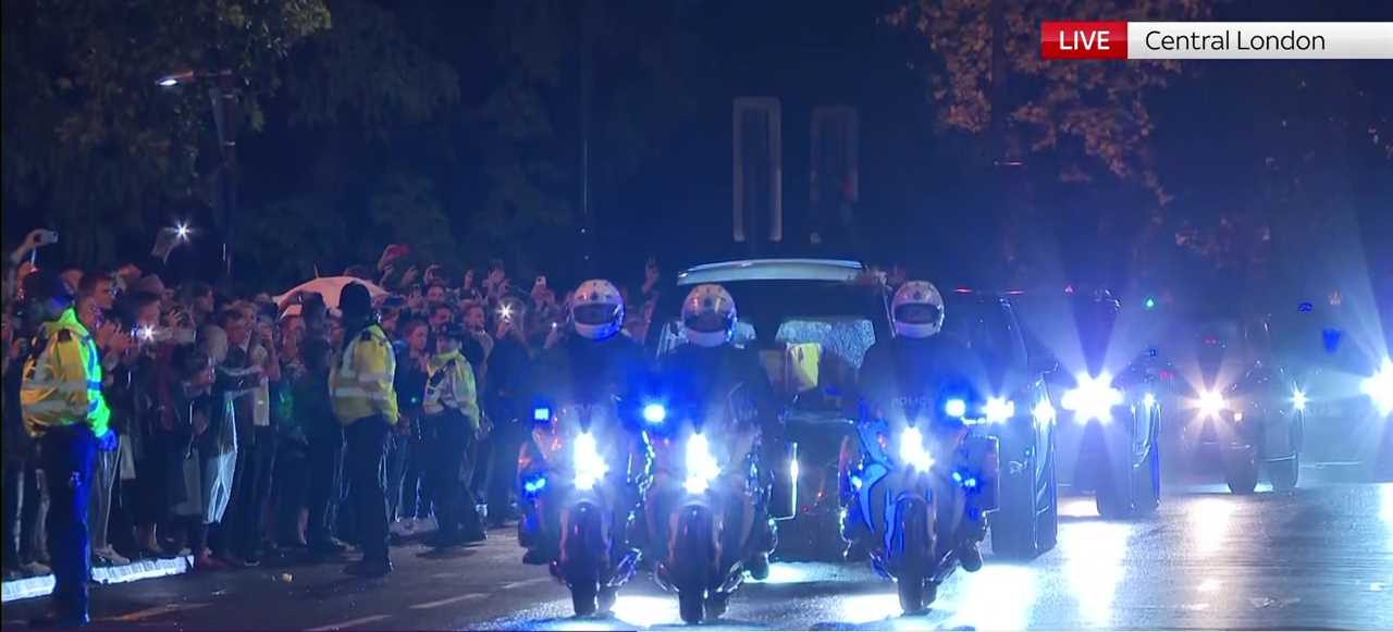 Mourners line the streets as the Queen’s coffin is brought to London before millions will pay their final respects