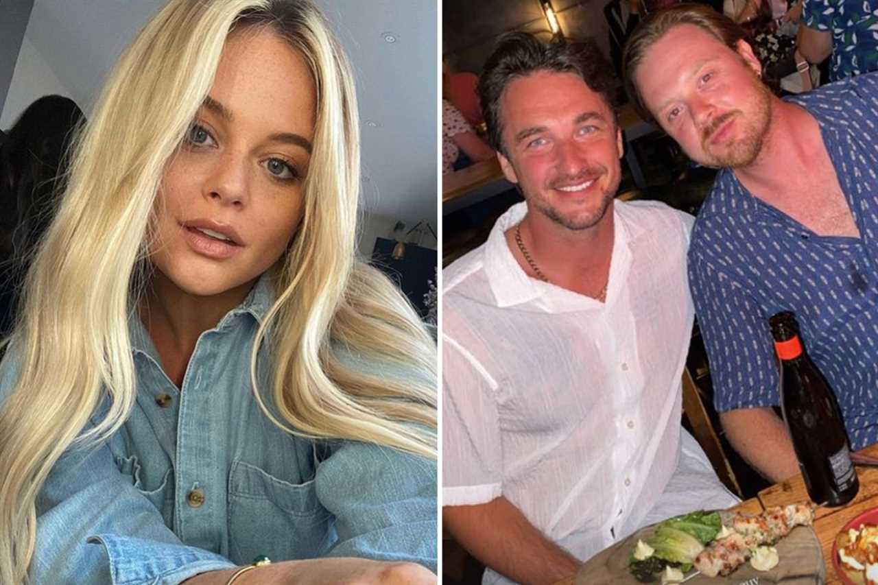 Emily Atack stuns in low-cut red dress as she glams up for filming after boozy break