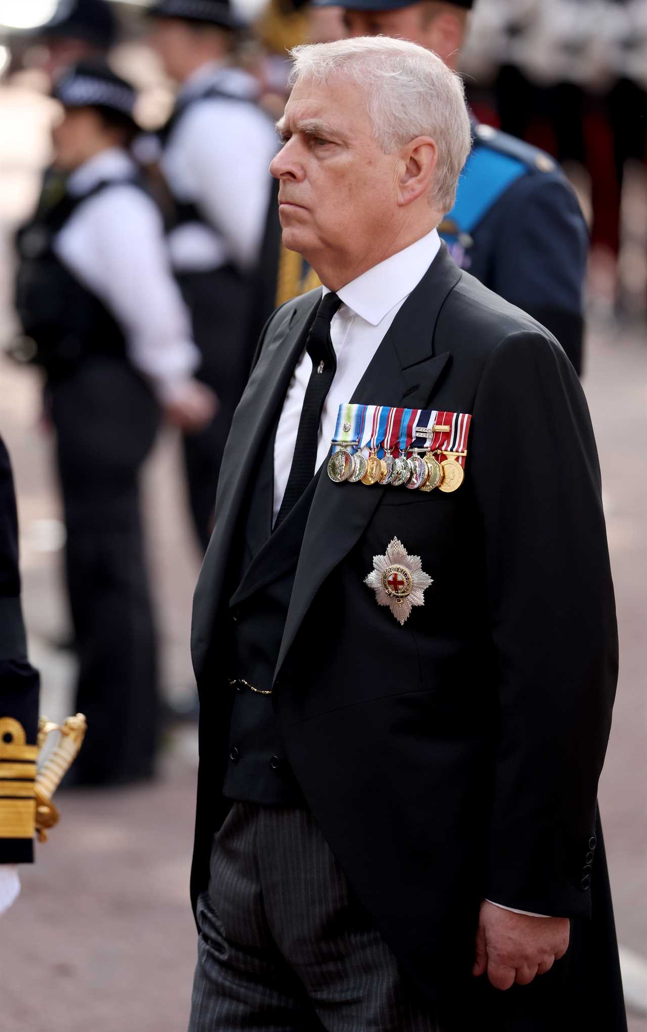 Prince Andrew stands alone at Queen’s service despite joining royal procession to Westminster