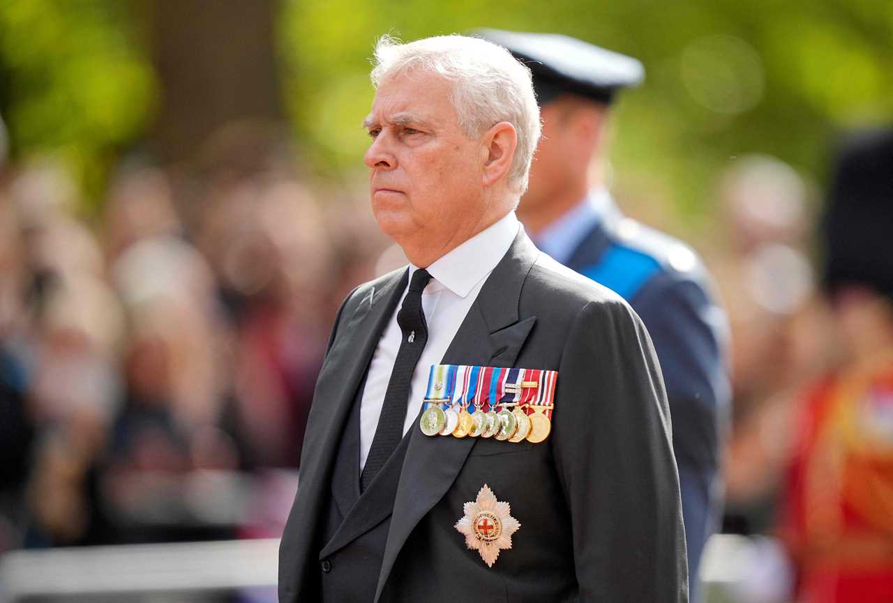 Prince Andrew stands alone at Queen’s service despite joining royal procession to Westminster