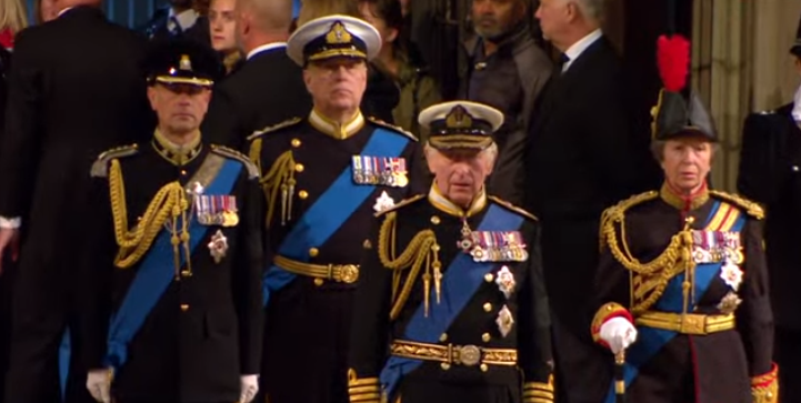 Prince Andrew appears in military uniform as he stands vigil beside Queen’s coffin with King Charles, Anne and Edward