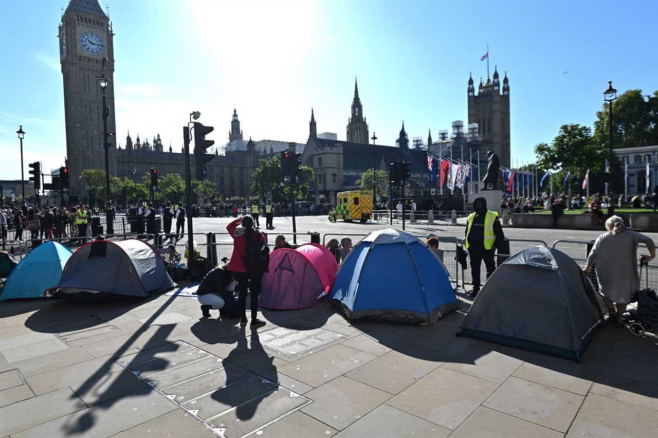 Royal fans camp out 48 hours early to bag their spot for the Queen’s funeral