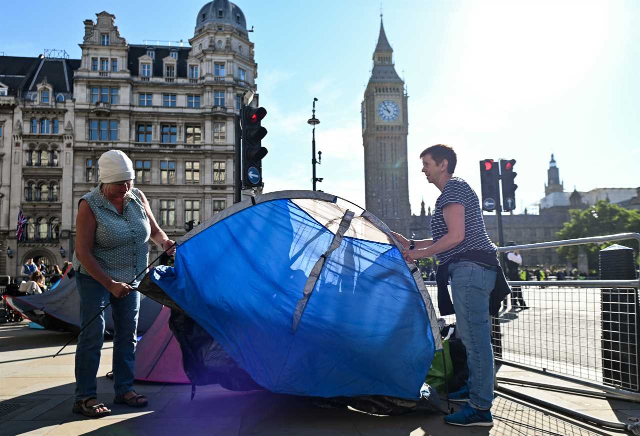 Royal fans camp out 48 hours early to bag their spot for the Queen’s funeral
