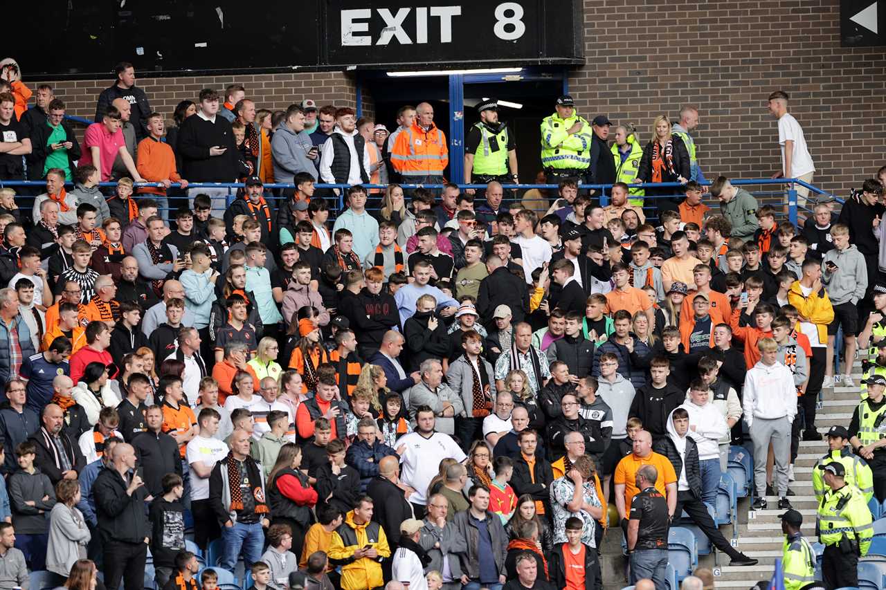 Dundee United fans sing vile chant about the Queen during minute’s silence sparking furious response from Rangers