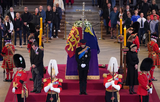 Prince Harry finally gets to wear military uniform as he guards Queen coffin with William and her other grandchildren