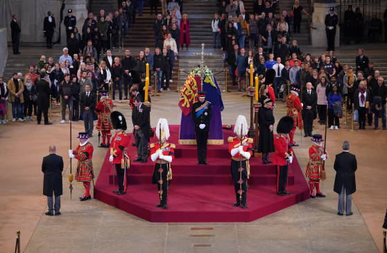 Prince Harry finally gets to wear military uniform as he guards Queen coffin with William and her other grandchildren