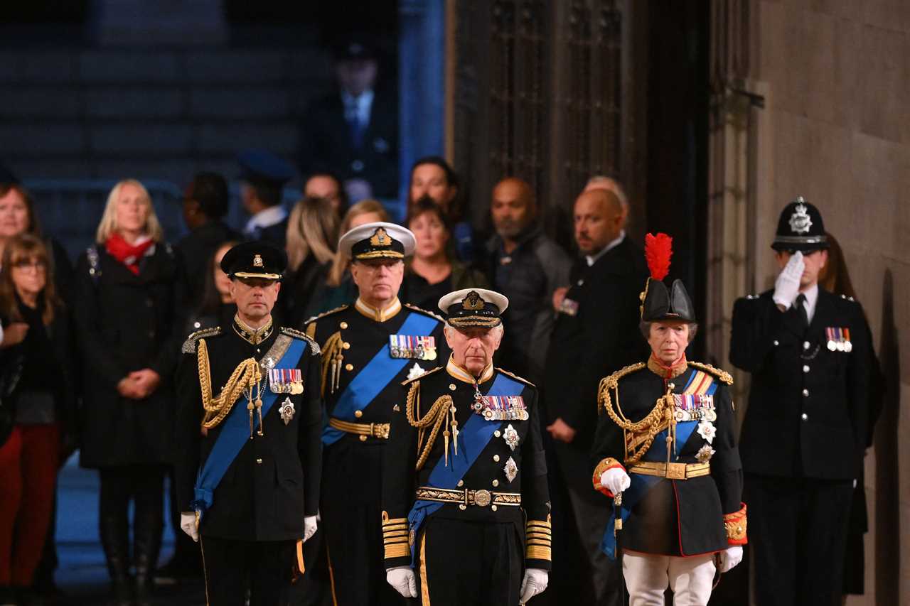 Prince Harry finally gets to wear military uniform as he guards Queen coffin with William and her other grandchildren