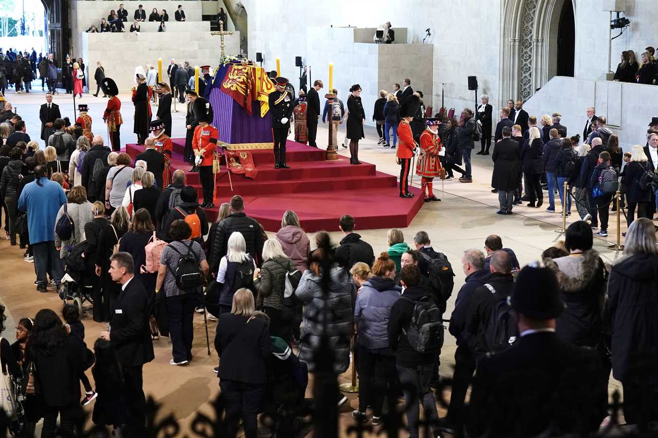 Brits show raw emotion as they finally get to pay respects to the Queen’s coffin after queuing for hours