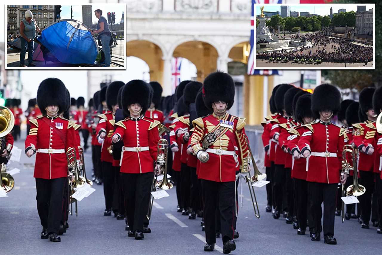 Thousands camp out in Windsor to see the Queen’s final journey, with blitz spirit Brits sharing marmalade sandwiches