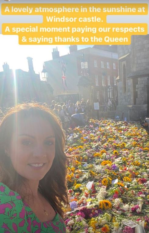 Good Morning Britain star Laura Tobin cycles to Windsor Castle to pay respects to The Queen