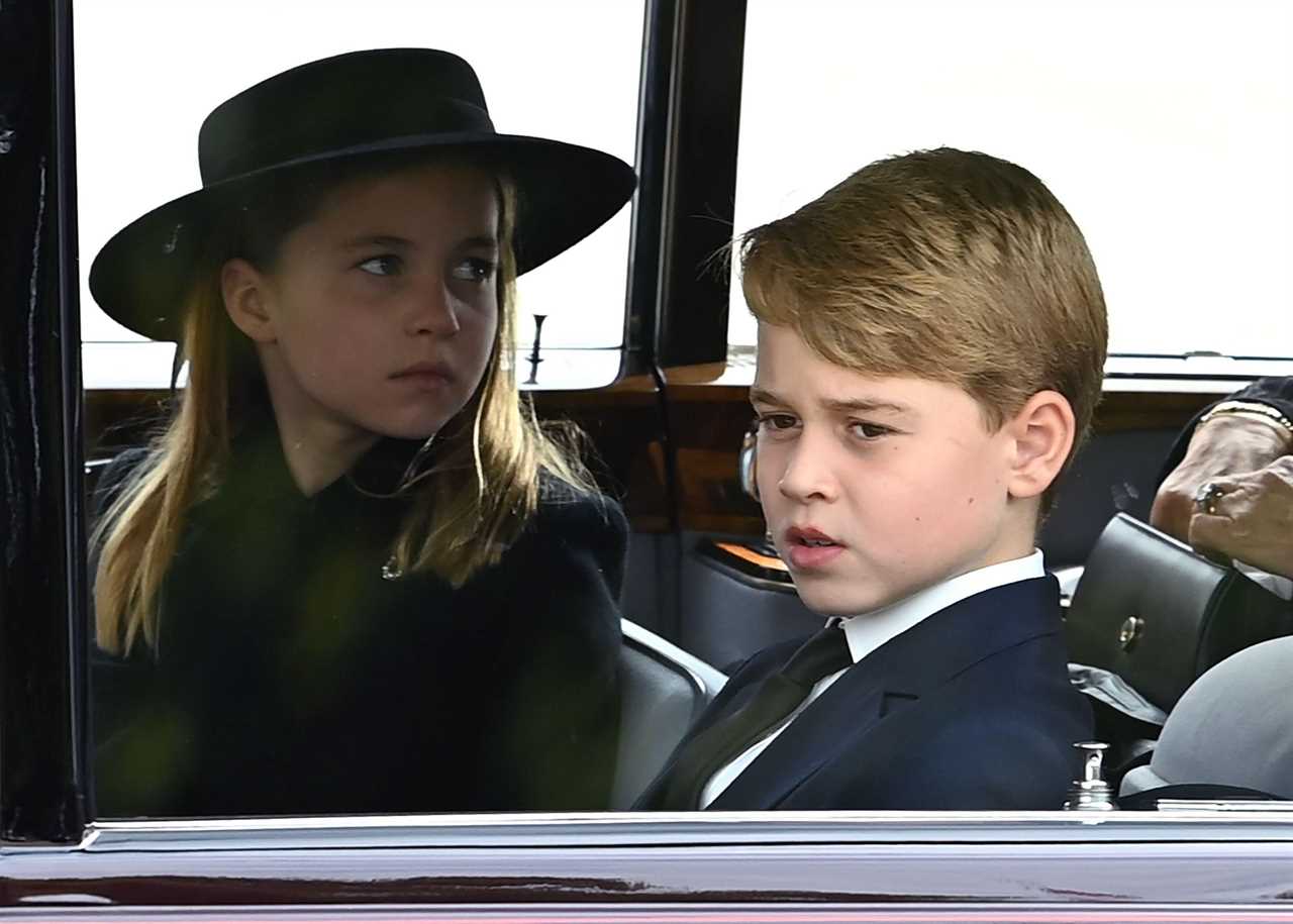 Royal fans spot the cute moment Charlotte appears to remind Prince George about official protocol at the Queen’s funeral