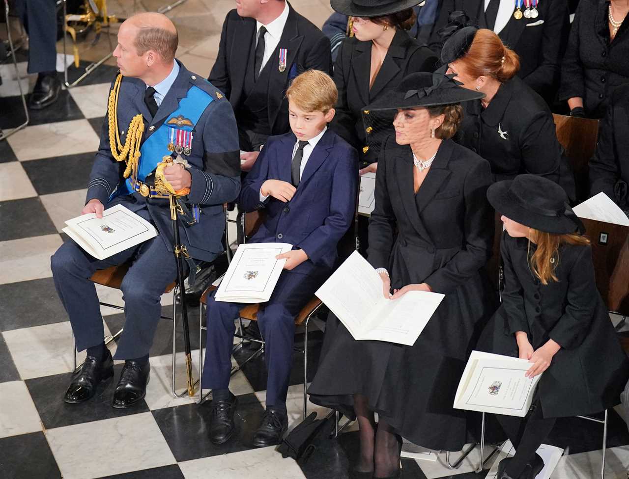 Royal fans spot the cute moment Charlotte appears to remind Prince George about official protocol at the Queen’s funeral