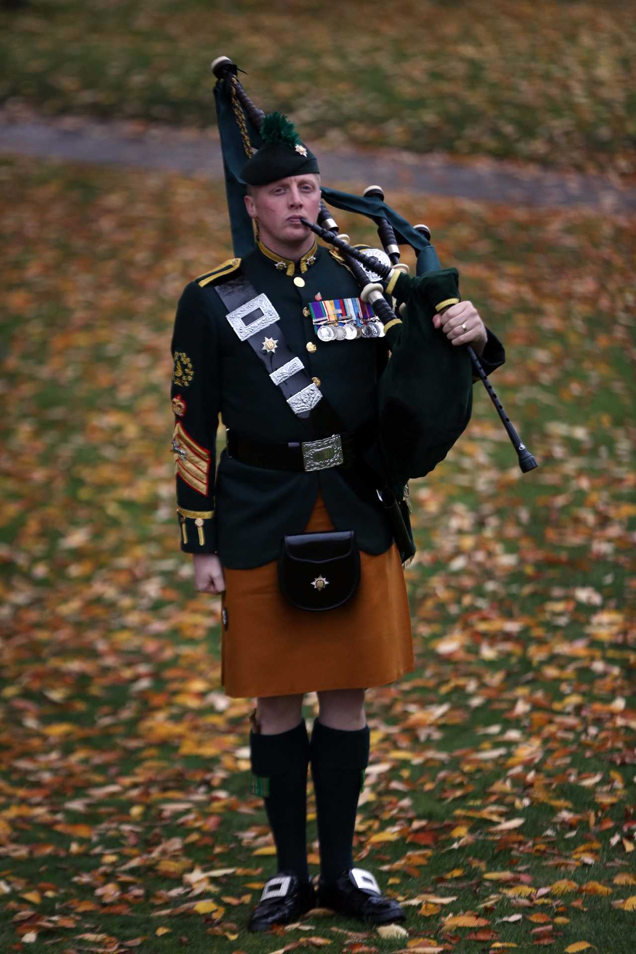 Lone piper will play as the Queen’s coffin is lowered into vault at Windsor, a detail approved by the Queen
