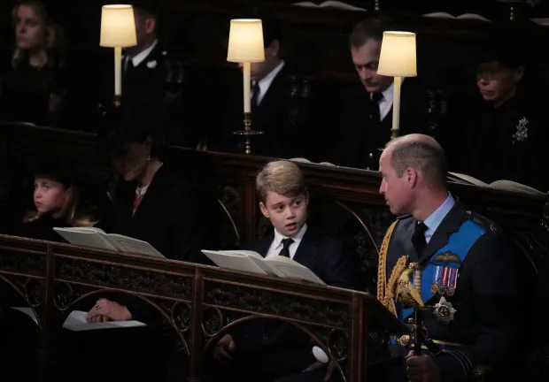 Touching moment Prince Harry reassures niece Princess Charlotte at Queen’s funeral