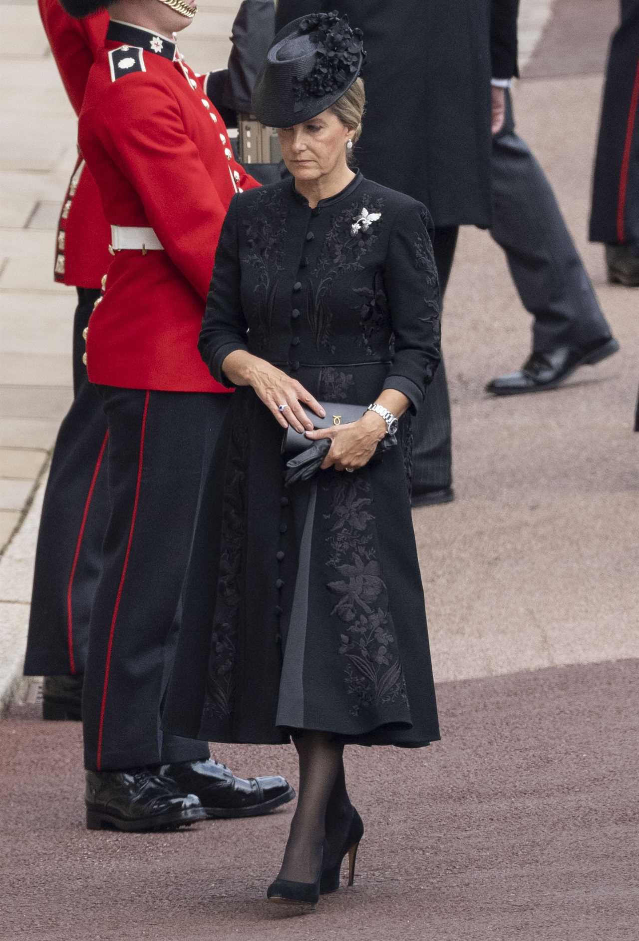 Sophie Wessex paid tribute to the Queen with heartbreaking subtle detail on her bespoke dress at the funeral