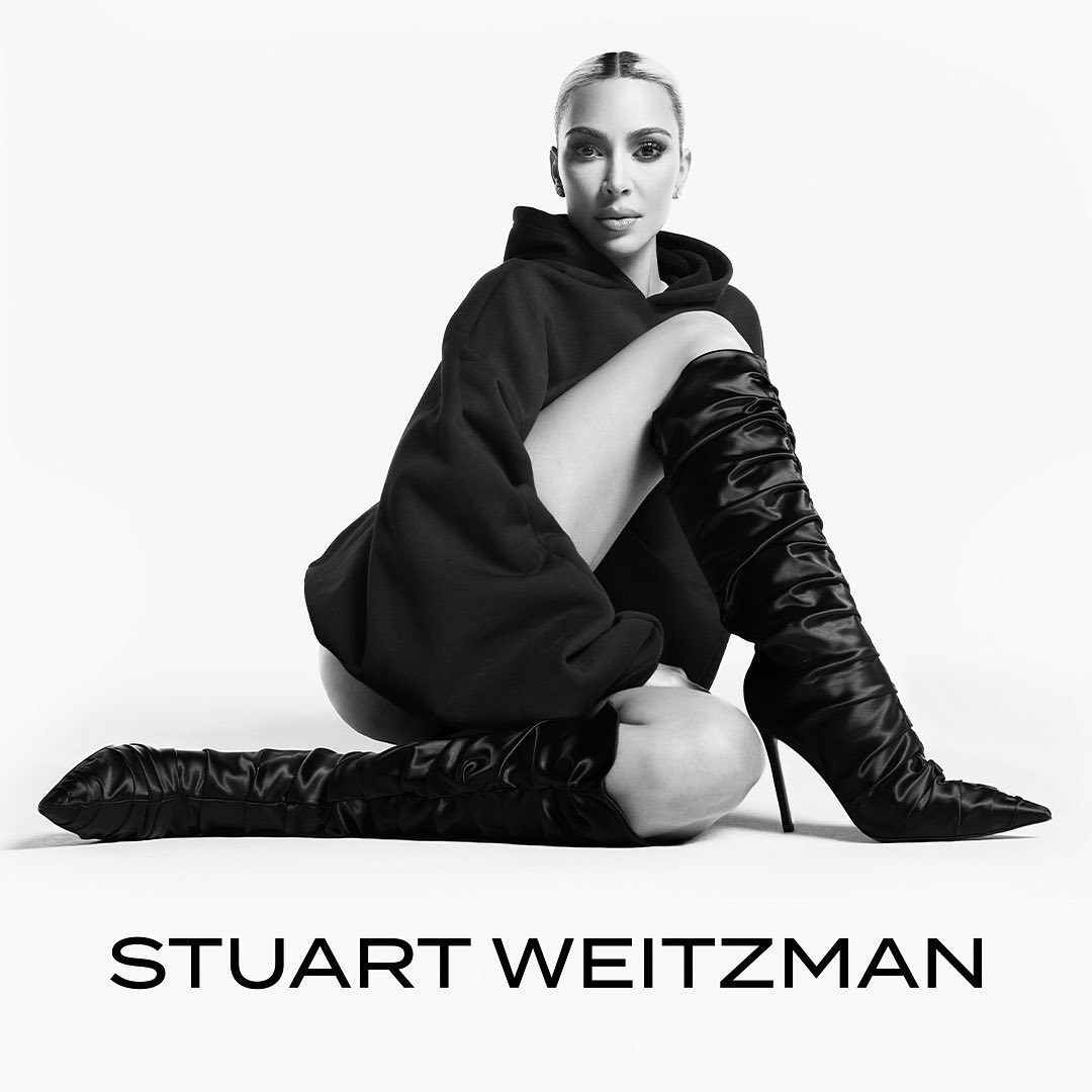 Kim Kardashian shows off her bare butt in leather thong bodysuit and thigh-high boots for racy Stuart Weitzman campaign