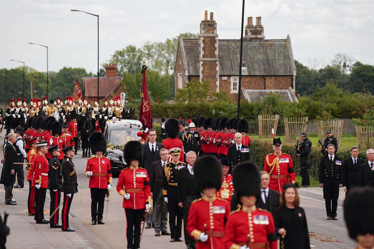Viewers all have one question about a man walking ahead of the queen’s hearse on the way to Windsor