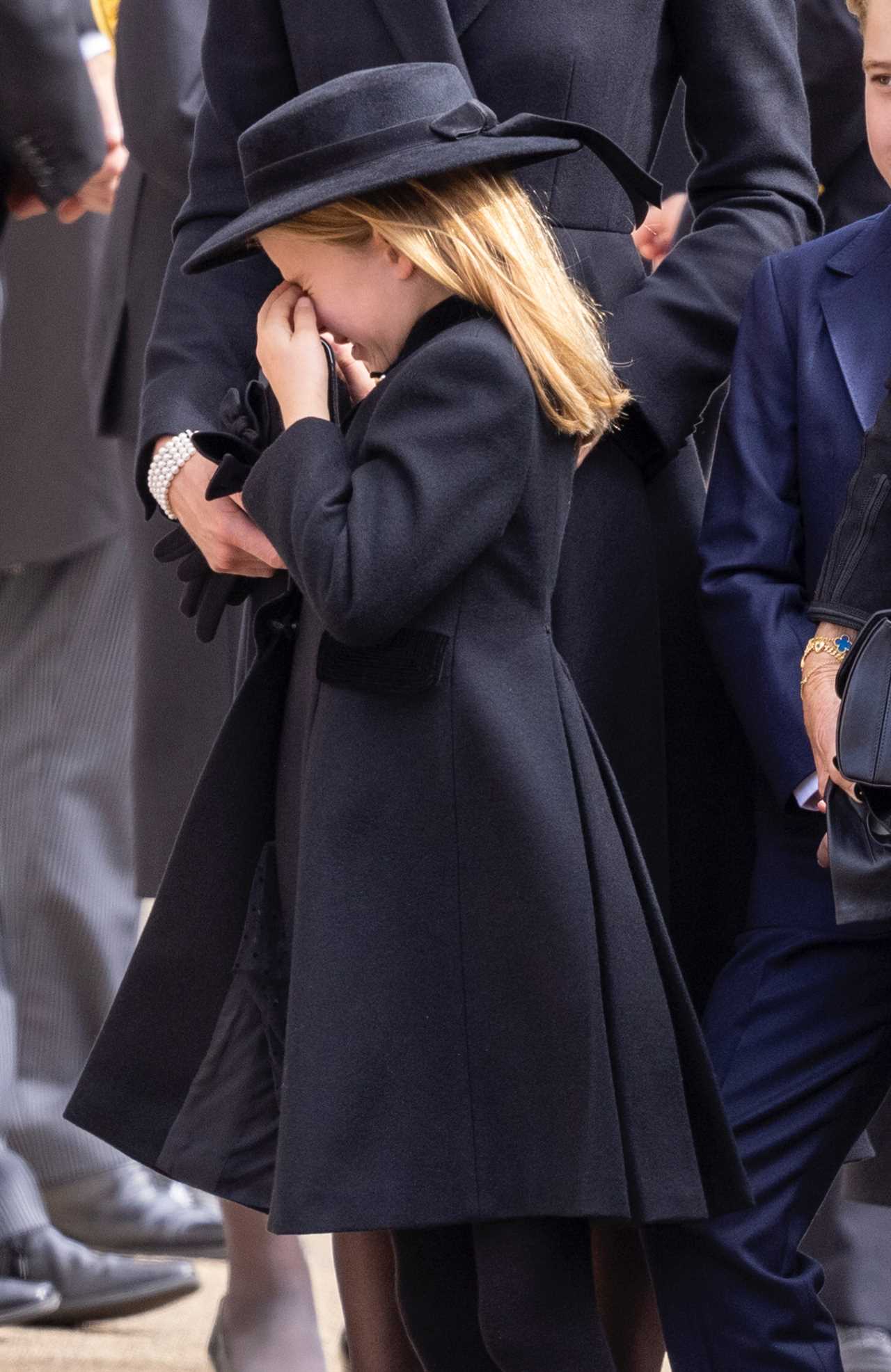 Heartbreaking moment Princess Charlotte, 7, cries after Queen’s funeral – leaving royal fans devastated