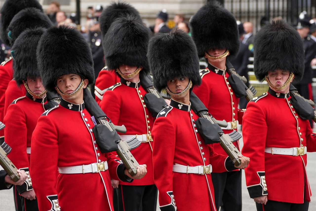 What is the camp colour of the Queen’s Company, 1st Battalion Grenadier Guards?