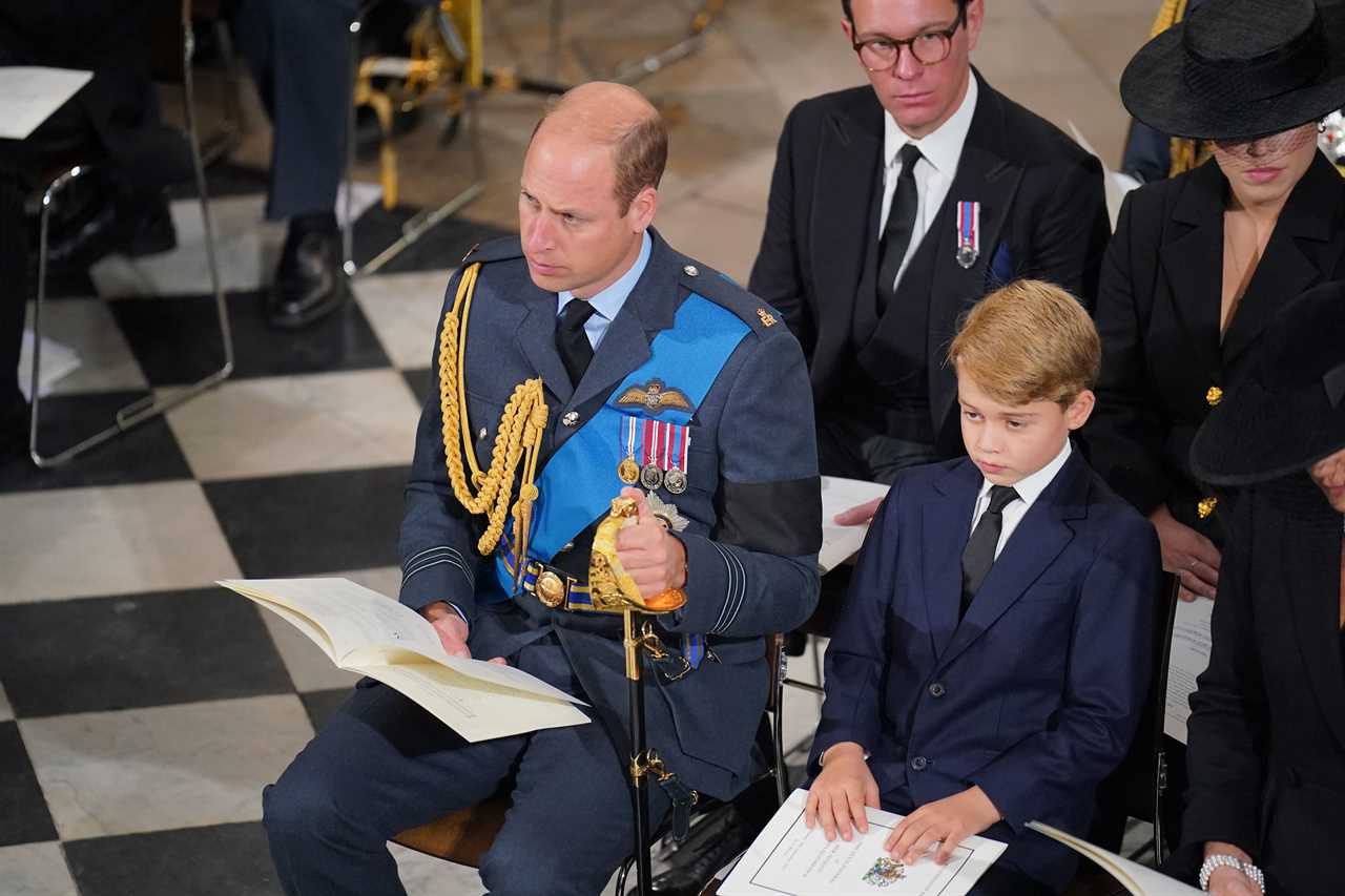 Prince George ‘heartbreakingly-sad’ during Queen’s funeral as he showed ‘concern’ for William, says body language pro