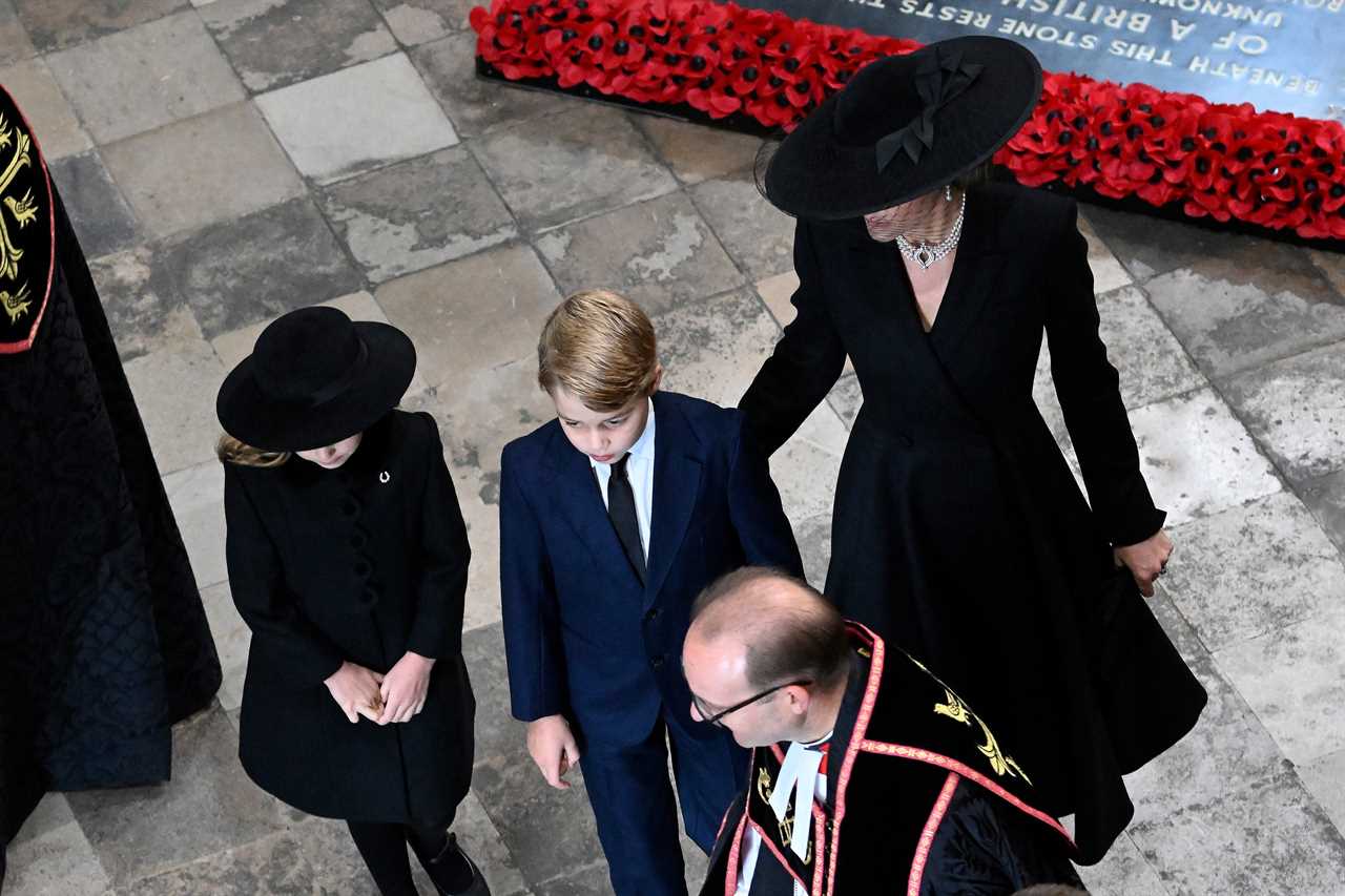 Prince George ‘heartbreakingly-sad’ during Queen’s funeral as he showed ‘concern’ for William, says body language pro