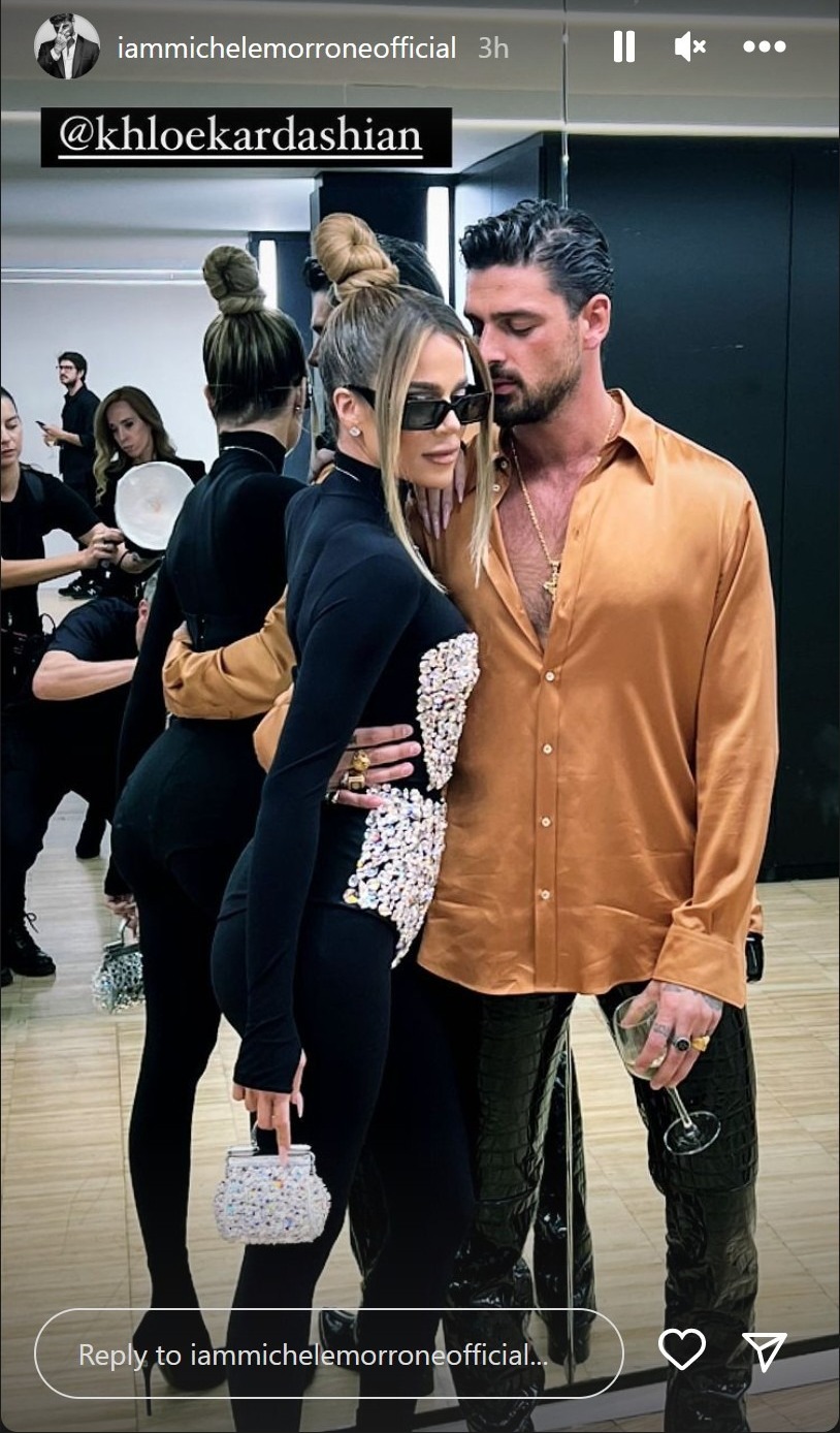 Kardashian fans in shock as Khloe packs on the PDA with 365 Days star Michele Morrone in a photo from Milan fashion week