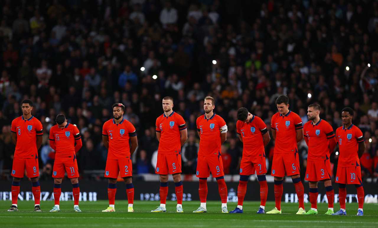 England fans sing God Save The King for the first time at Wembley as Kane and Co remember the Queen before Germany clash