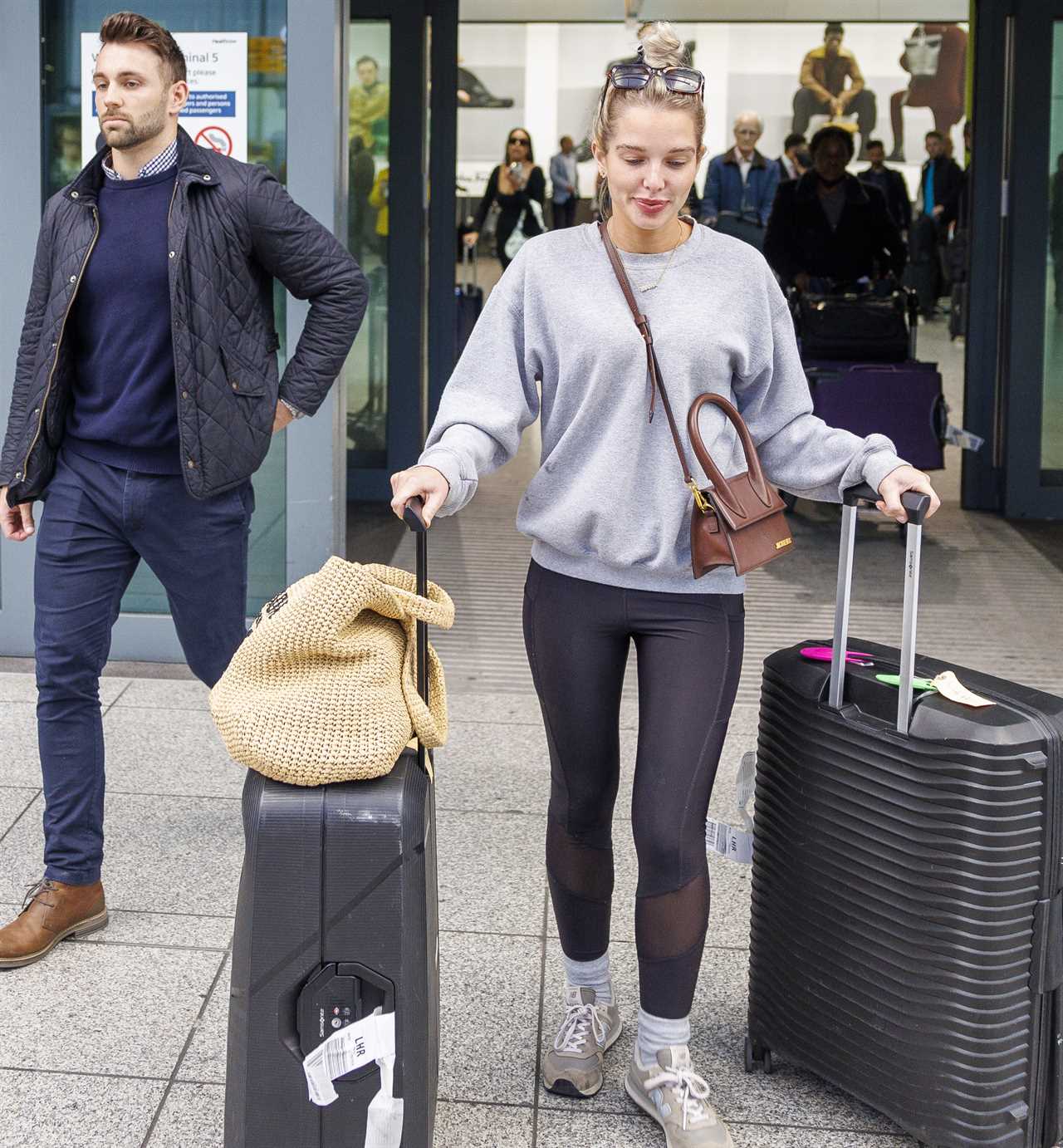 Carol Vorderman in camouflage as she returns from I’m A Celeb All Stars with Helen Flanagan, Dean Gaffney & Paul Burrell