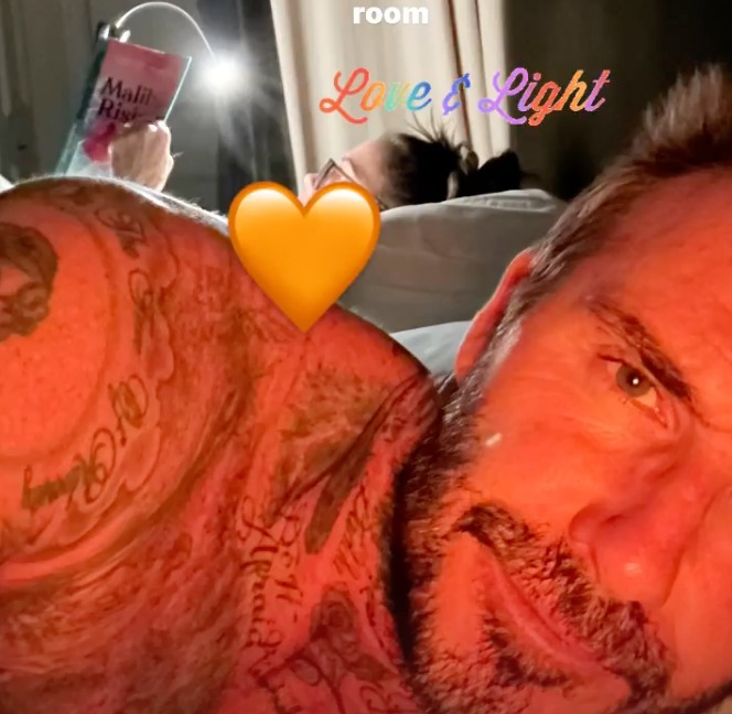 David Beckham shares very rare topless selfie in bed with wife Victoria