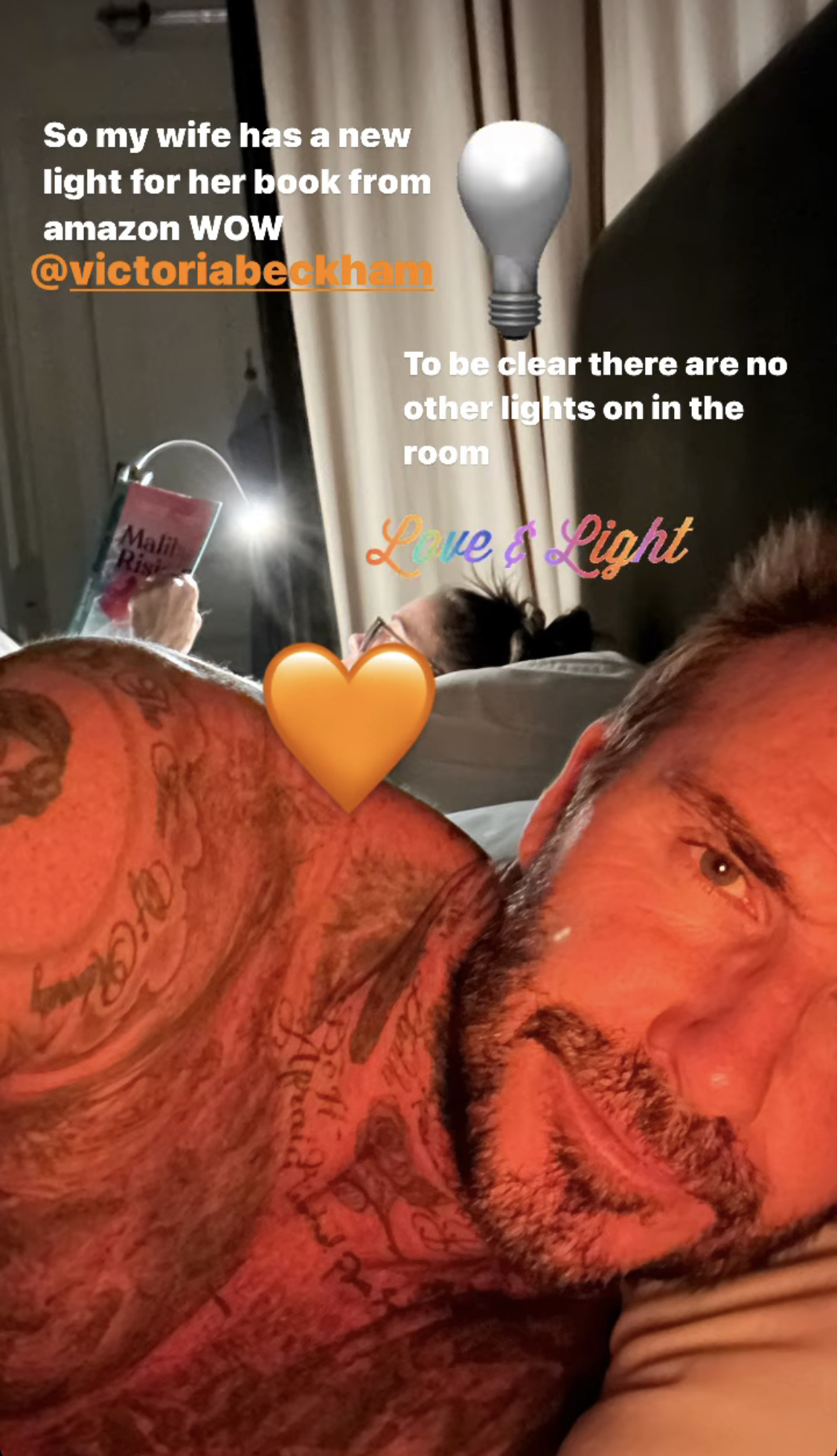 David Beckham shares very rare topless selfie in bed with wife Victoria