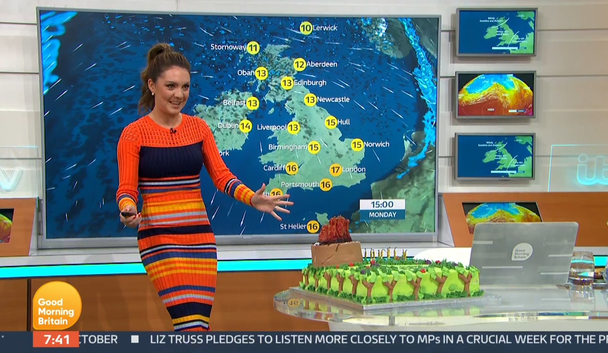 Good Morning Britain fans can’t believe Laura Tobin’s real age as weather star gets a huge cake on air for her birthday