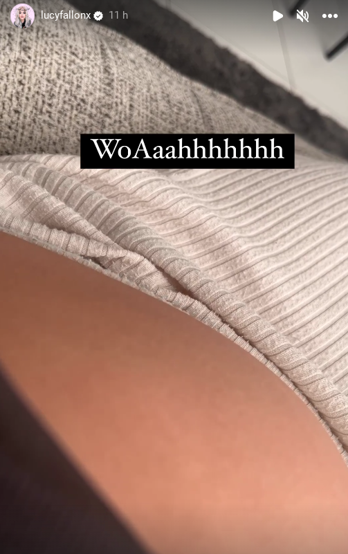 Pregnant Lucy Fallon screams with joy as she captures baby moving in her tummy