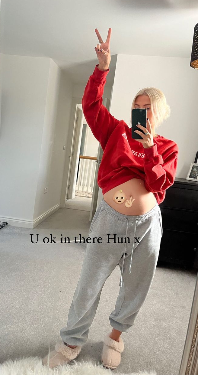 Pregnant Lucy Fallon screams with joy as she captures baby moving in her tummy