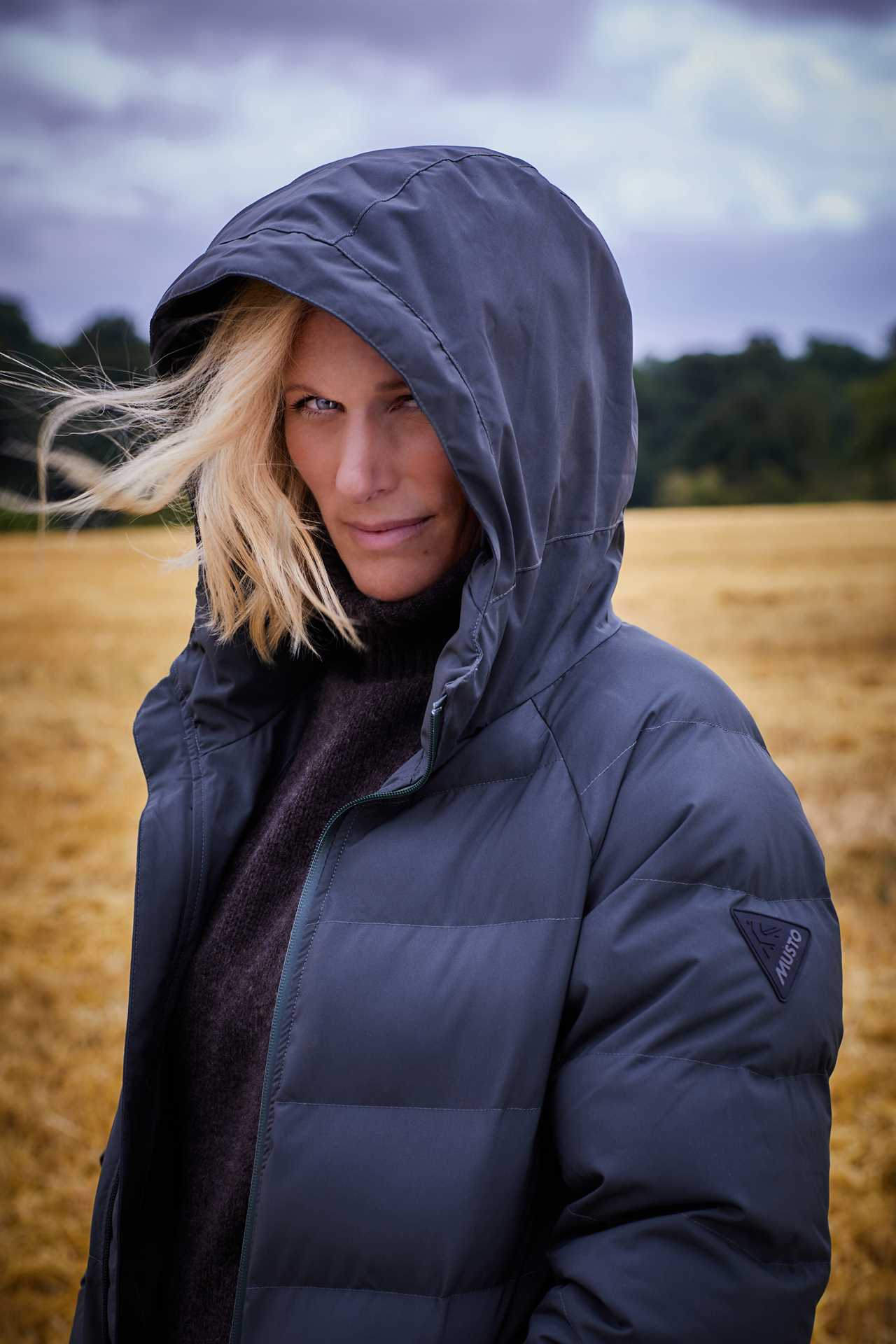 Zara Tindall poses in the windswept countryside — as Mike prepares for I’m A Celeb