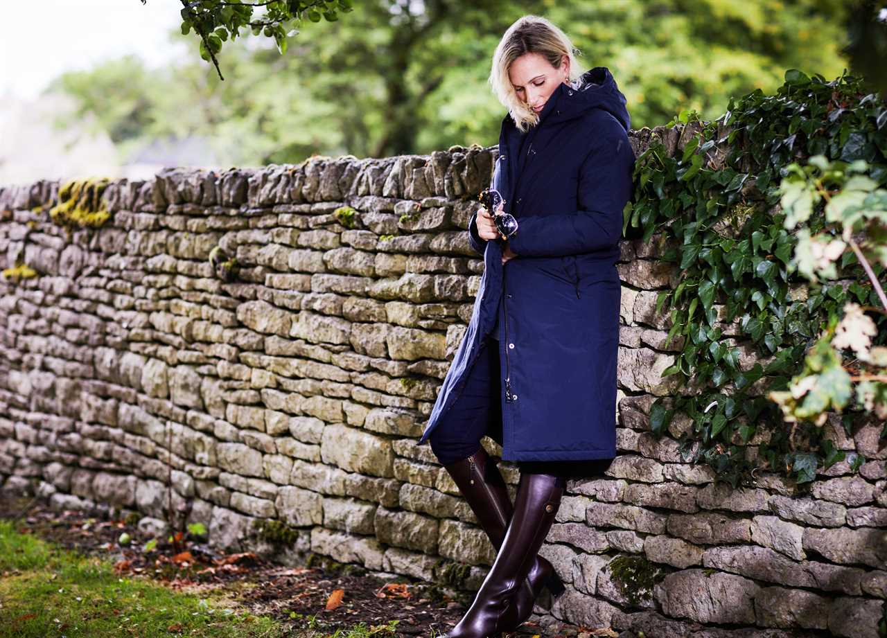 Zara Tindall poses in the windswept countryside — as Mike prepares for I’m A Celeb