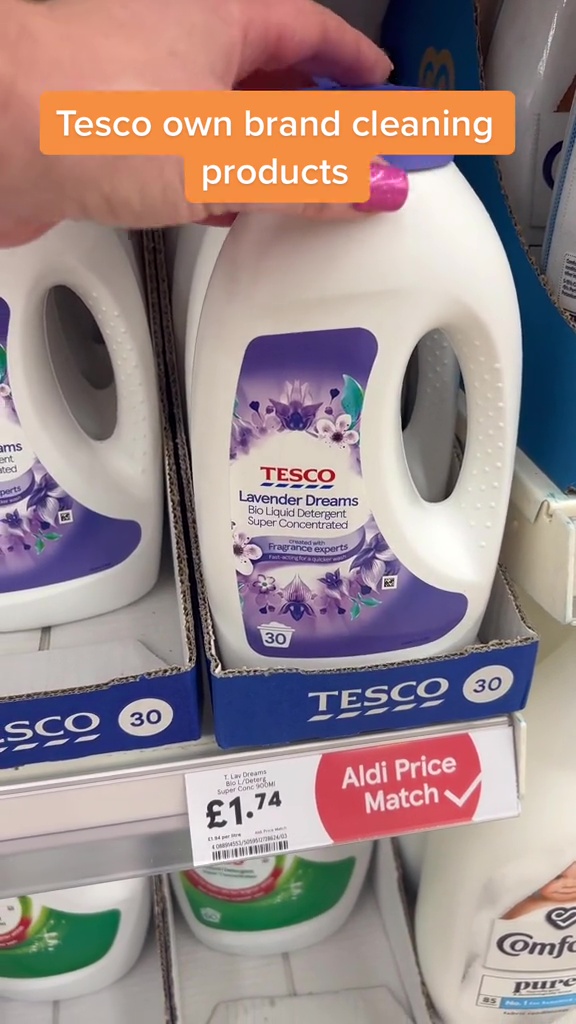 I’m the Queen of Clean – the Tesco own-brand swaps I always do – they save so much money and prices start from just 49p