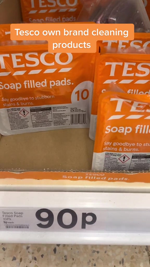I’m the Queen of Clean – the Tesco own-brand swaps I always do – they save so much money and prices start from just 49p