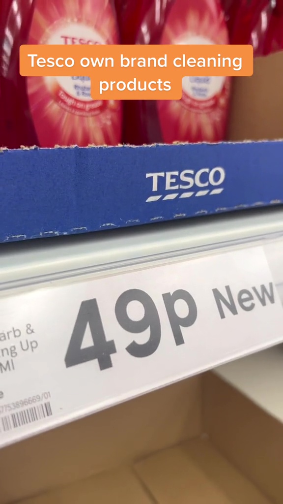 I’m the Queen of Clean – the Tesco own-brand swaps I always do – they save so much money and prices start from just 49p