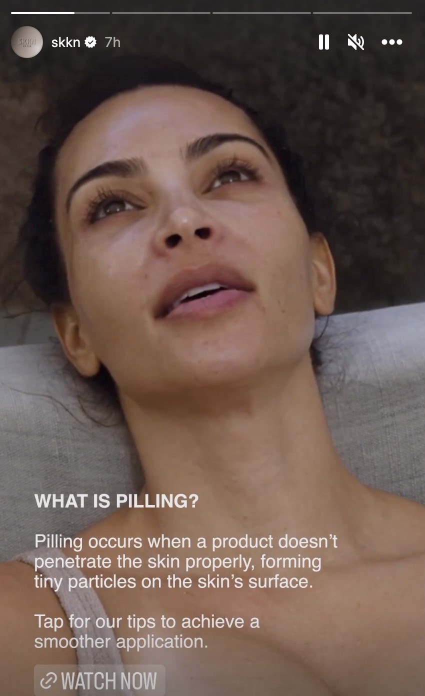 Kim Kardashian shows off real skin texture with blemishes and dark circles under her eyes in unedited new SKKN video