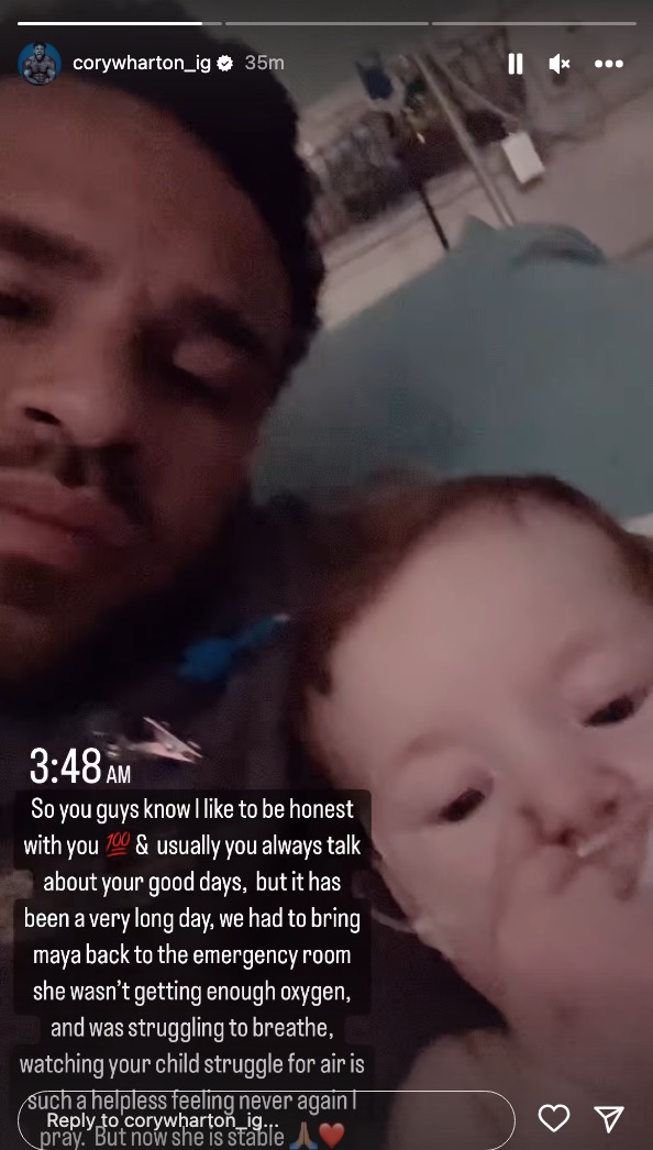 Teen Mom star Cory Wharton’s daughter Maya rushed to ER again as dad shows pic of helpless baby ‘struggling to breathe’