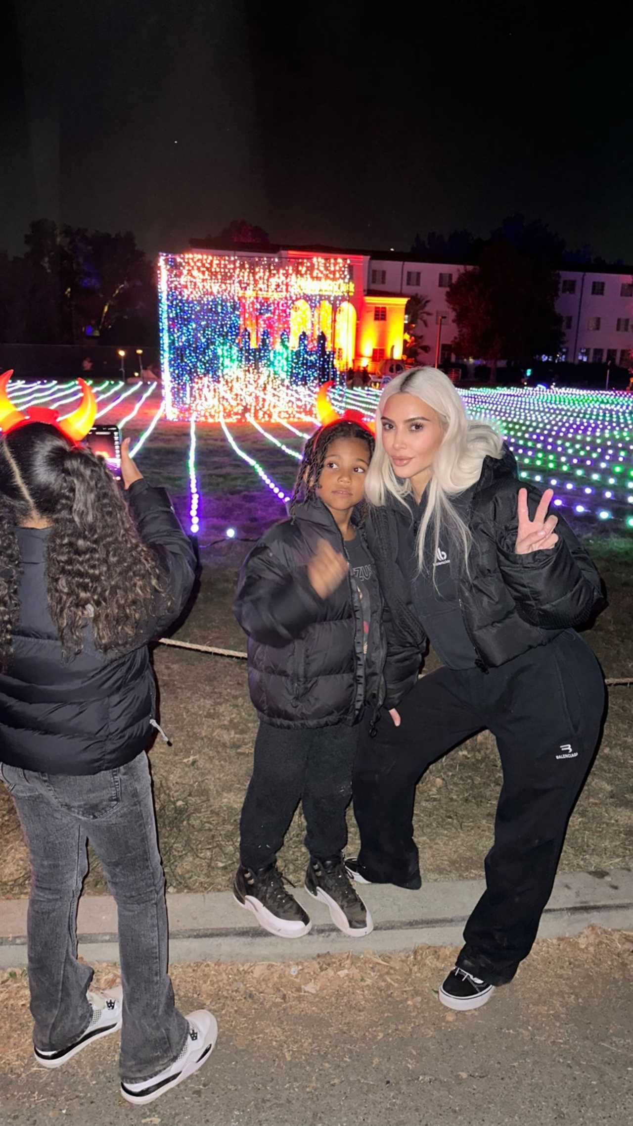 Kim Kardashian shares rare makeup-free pics with North, 9, & Saint, 6, after slamming Kanye West’s antisemitic slurs