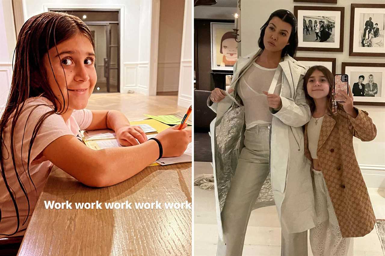 Kourtney Kardashian’s daughter Penelope, 10, looks so grown up in new pic as she twins with aunt Khloe in pink