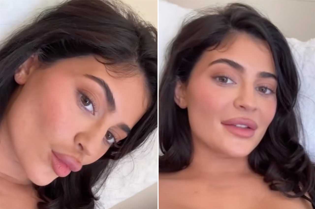 Kylie Jenner shows off her tight tummy in just underwear and see-through tank top after welcoming baby son