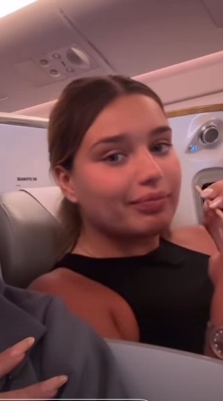 Love Island star looks unrecognisable as she ditches glam makeup for long haul flight