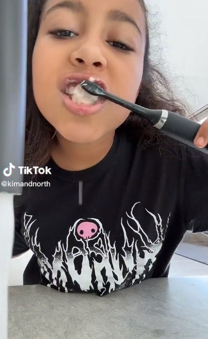 Kim Kardashian slammed for letting North, 9, ‘grow up too fast’ after the tween shows off morning routine in new TikTok