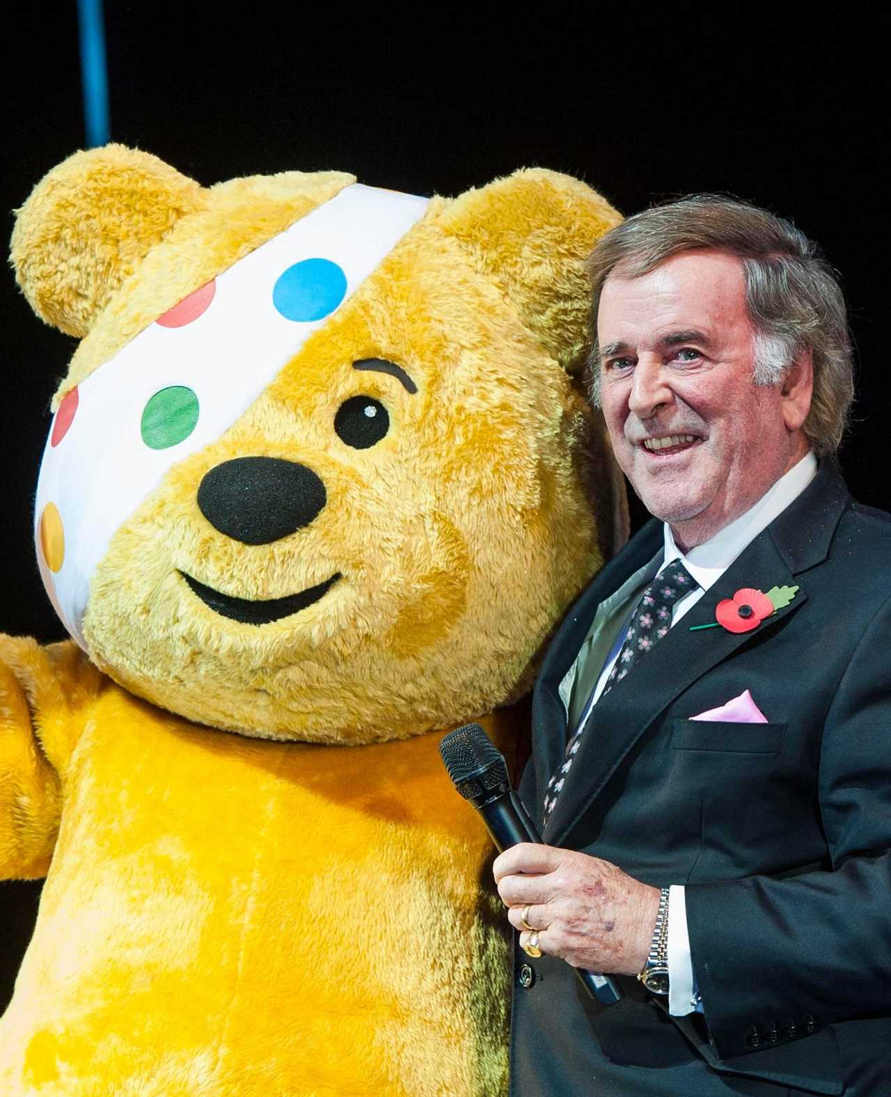 Terry Wogan with Pudsey the bear