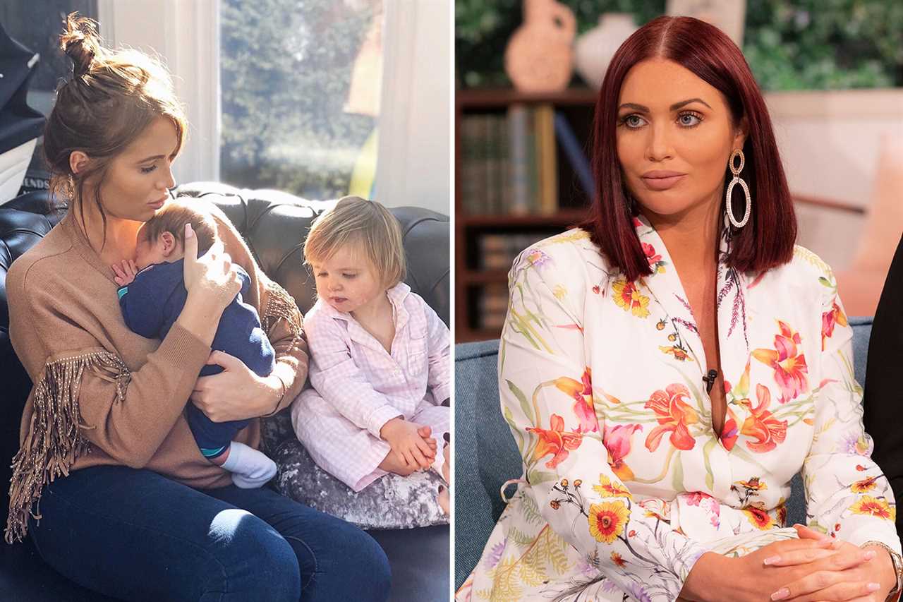 Amy Childs shows off her growing baby bump at the ITV Palooza after revealing she’s having twins