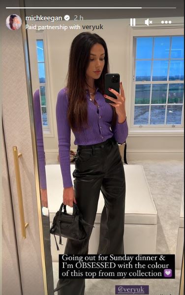 Michelle Keegan shows off tiny waist in flared leather trousers as she heads out for Sunday roast